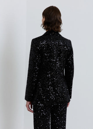 Single-breasted jacket with sequins