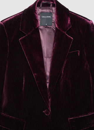 Single-breasted velvet jacket