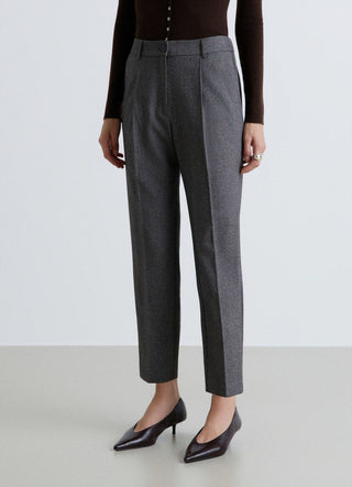 Salt and pepper cigarette trousers