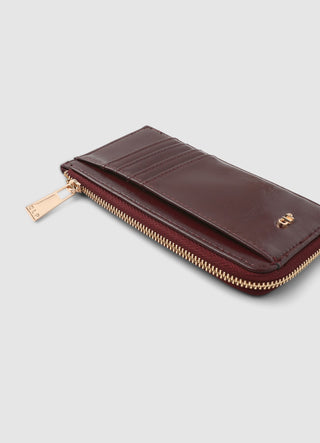Solid colour card holder with zip