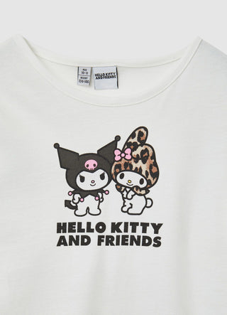 T-shirt a maniche lunghe con stampa Hello Kitty and friends