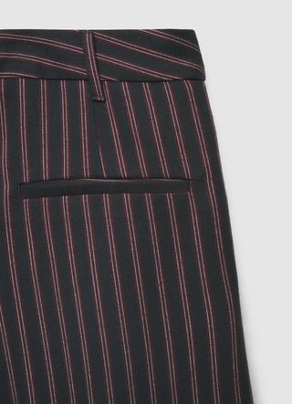 Pantaloni straight sartoriali a righe con pinces