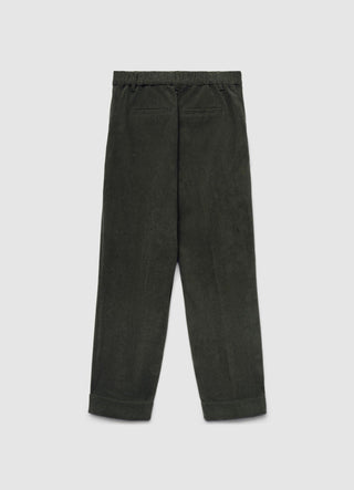 Pantaloni dritti in velluto a coste con risvolto