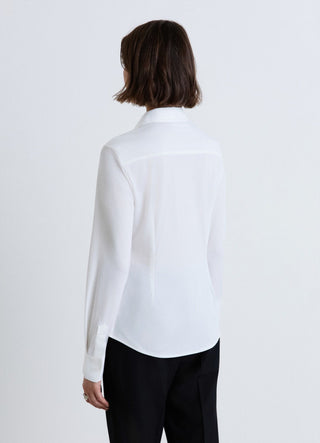 Long-sleeve solid colour knit shirt