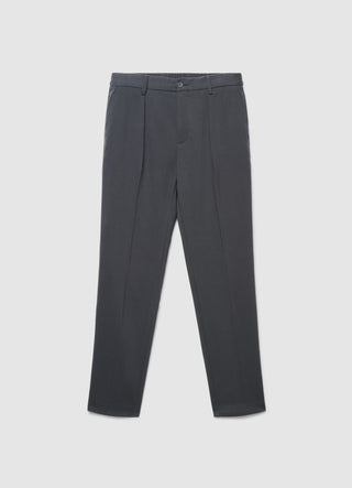 Pantalon droit long avec taille élastiquée