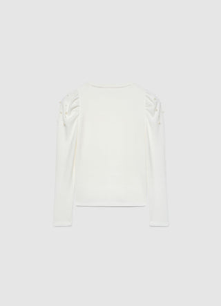 Maglia arricciature e perle