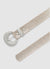 Belt with rhinestones and round buckle
