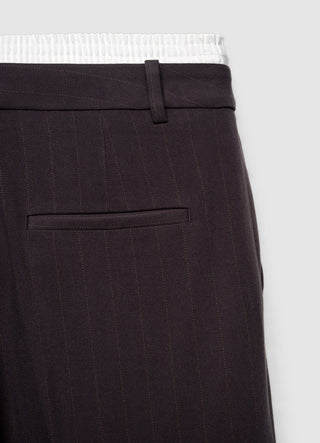 Pinstriped palazzo trousers with a boxer waist