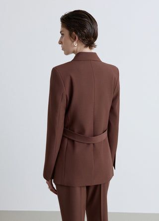 Blazer mit Gürtel und Falten