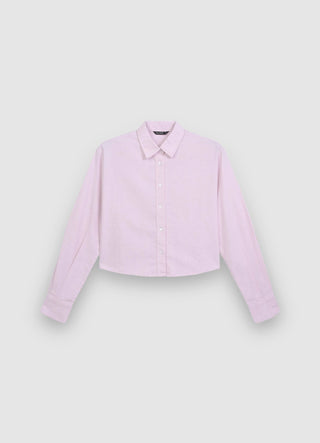 Camicia crop in cotone