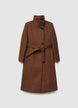 Cappotto con collo alto e cintura - M