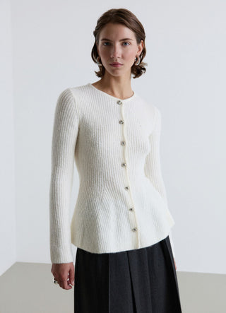 Cardigan peplo con bottoni
