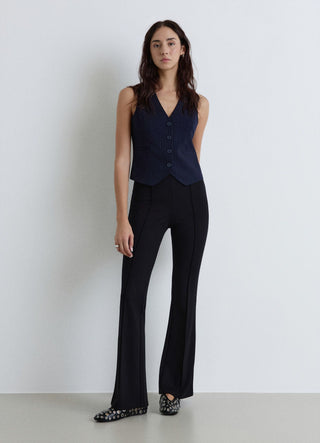 Gilet gessato con bottoni