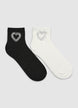 Pack 2 calzini con cuori di strass - 4-5