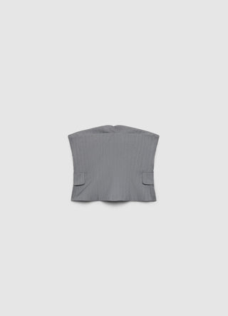 Pinstriped tailored bandeau vest with buttons