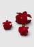 Pack of 3 flower-shaped clips with flocked effect