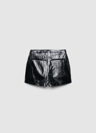 Shorts effet cuir uni