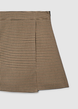 Gonna-pantalone pied de poule con pannello