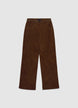 Spodnie wide leg z efektem zamszu - S