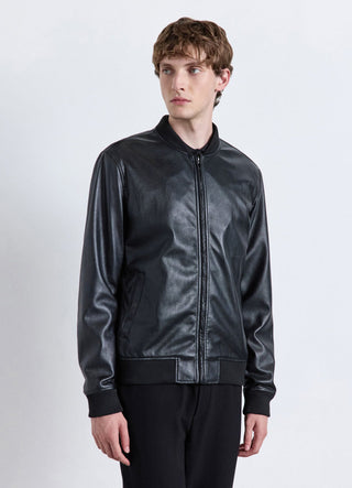 Bomber con zip e bordi a costine
