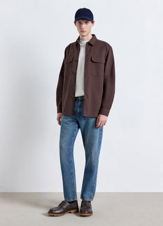 Plain-colour worker shirt with pockets