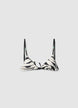 Triangle bikini bra with zebra print and embellishments - 85 C