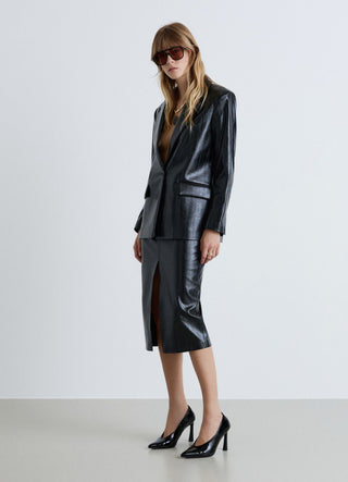 Veste à un bouton effet enduit