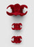 Pack of 3 flower-shaped clips with flocked effect