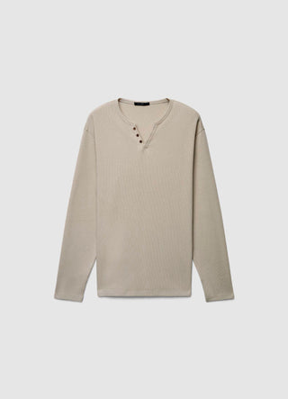 T-shirt col rond en tissu gaufré uni