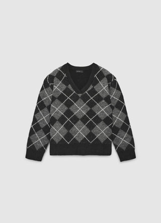Maglia scollo a V con rombi