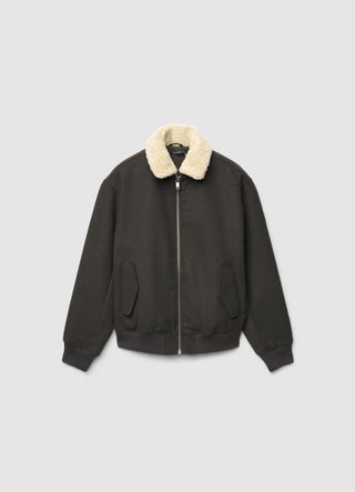 Giubbotto con colletto sherpa e zip