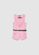 Crew neck vest with belt - XS