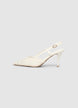 Slingback μυτερό από δαντέλα - 39