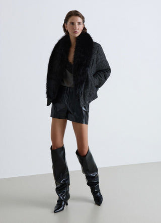 Shorts effet cuir uni