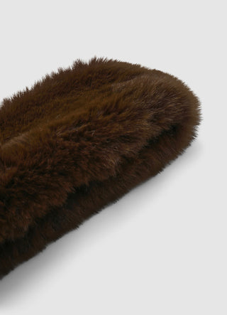 Solid-colour faux fur band