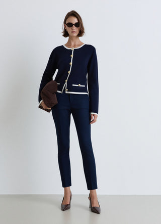 Plain tailored long trousers