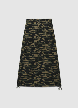 Gonna cargo lunga con stampa camouflage