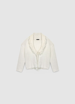 Cardigan con frange e laccetti