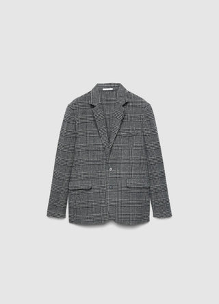 Veste croisée à carreaux en mélange de laine