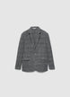 Giacca monopetto a quadri misto lana - 5XL