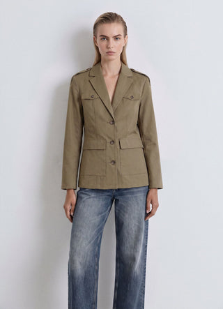 Giacca stile militare con tasche a patta