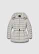 Steppjacke mit Kapuze und Gürtel - XS