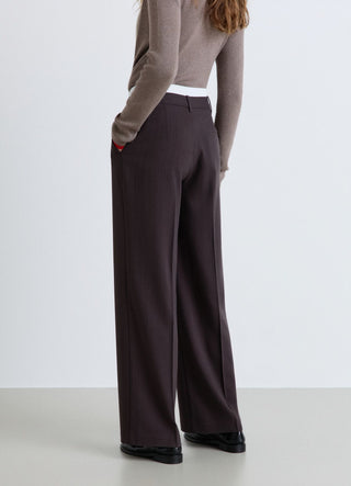 Pinstriped palazzo trousers with a boxer waist