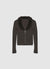 Cardigan con zip e collo effetto peluche