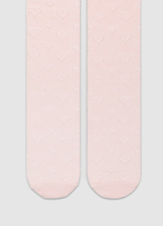 Collant con motivo cuori jacquard