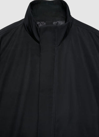 Padded duster coat with high collar