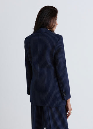 Blazer asimmetrico gessato