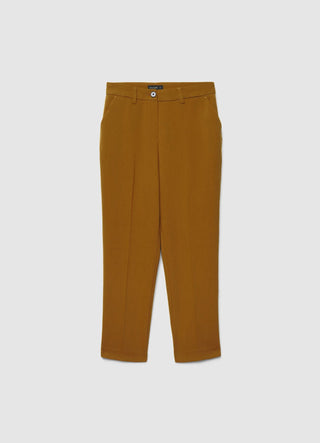Slim fit straight trousers with crease