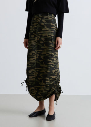 Gonna cargo lunga con stampa camouflage
