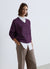 Sweater with shirt insert and V-neckline